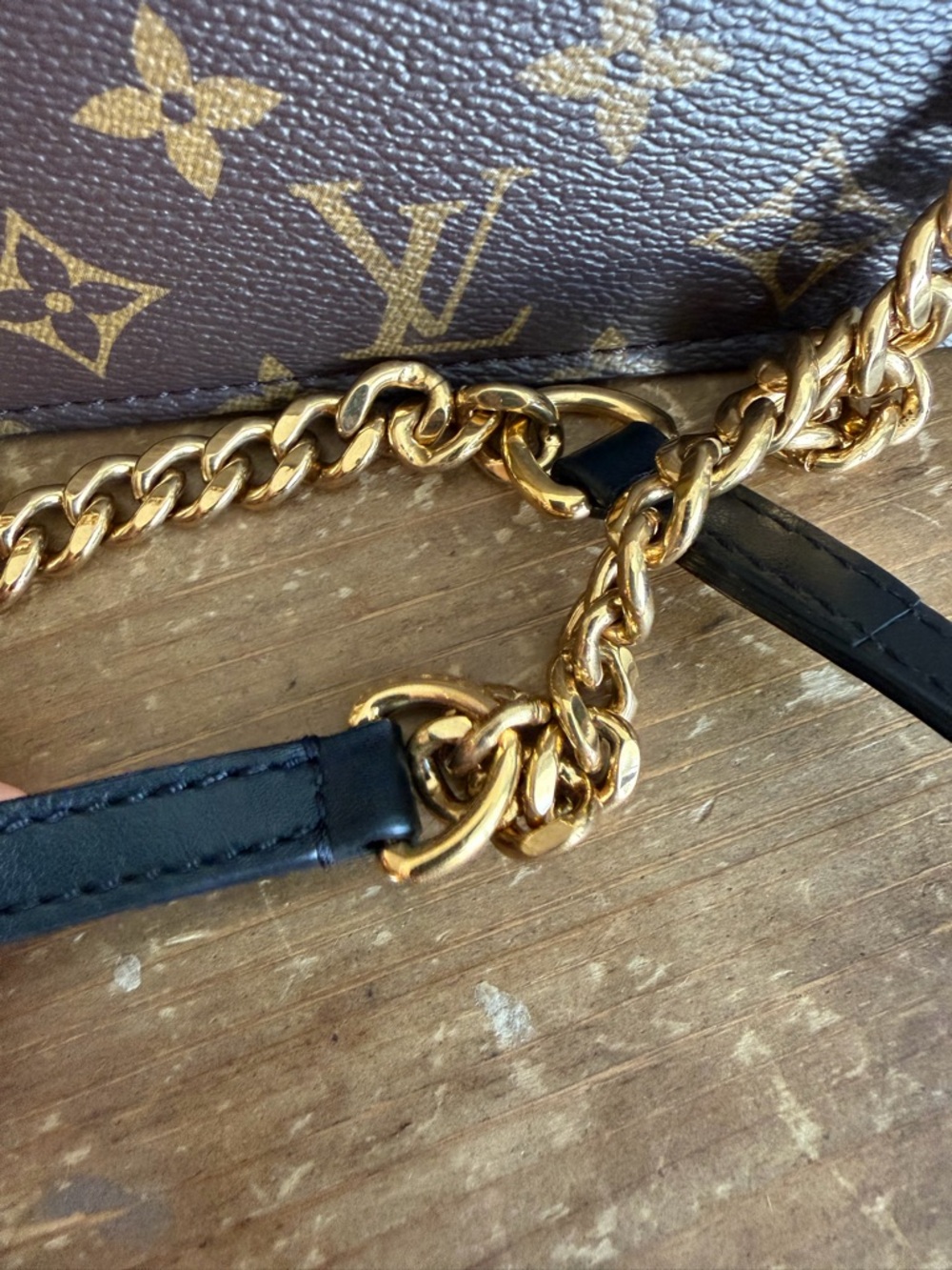 Louis Vuitton Monogram Passy with Brand New LV emblem Crossbody with Gold Chain - Picture 15 of 16